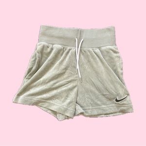 sage green xs women’s nike terry shorts